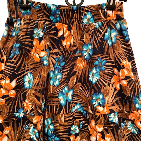 Lands End Tropical Hawaiian Print Skirt Size XS (2-4) Pockets Flare - Picture 3 of 7